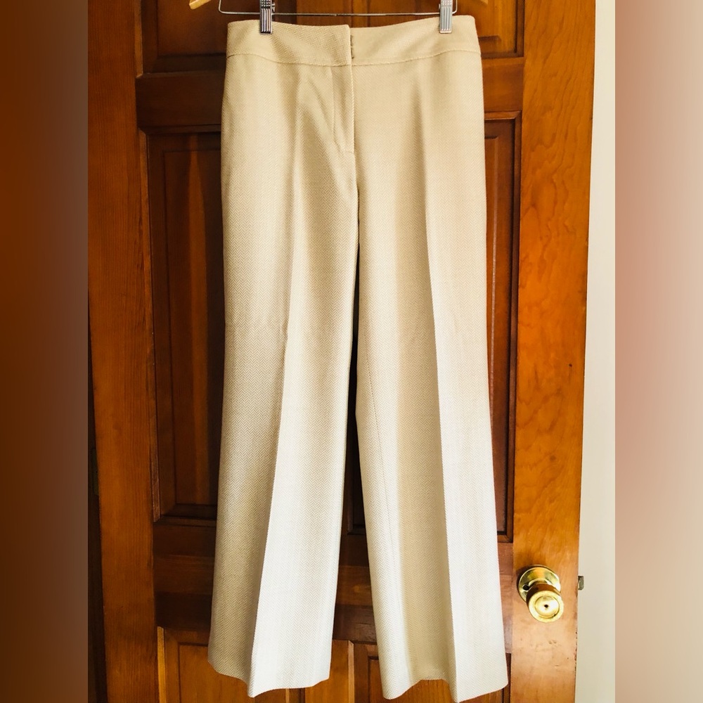 Ann Taylor Cream Wide Leg Pants